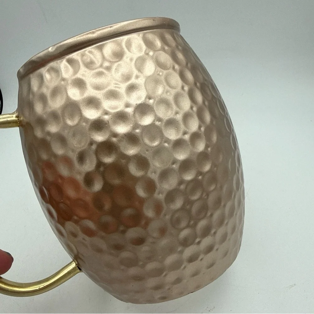 Pink Zebra hammered Copper Cheers cutout Mug Accent warmer Shade W/ Handle